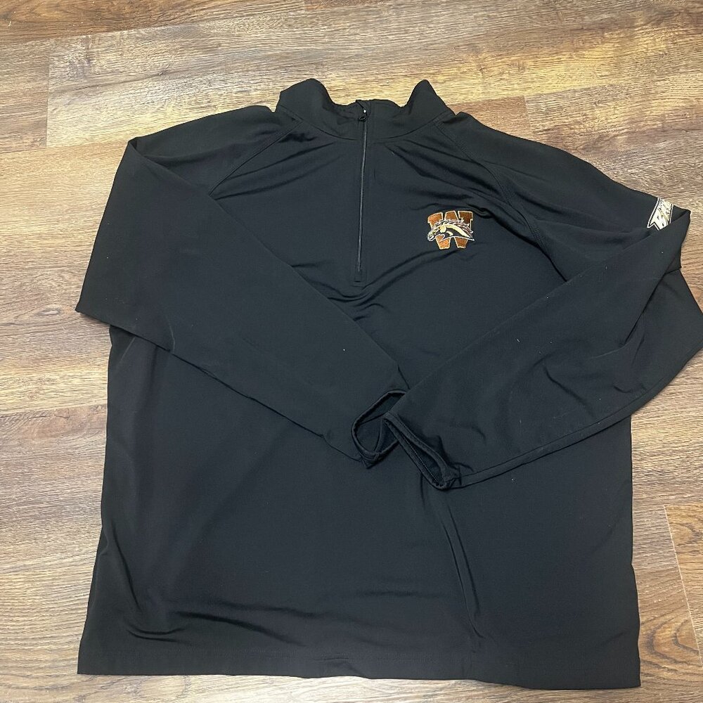 Western Michigan Uni Broncos Zip Old Logo Shirt - Black XL Great Condition